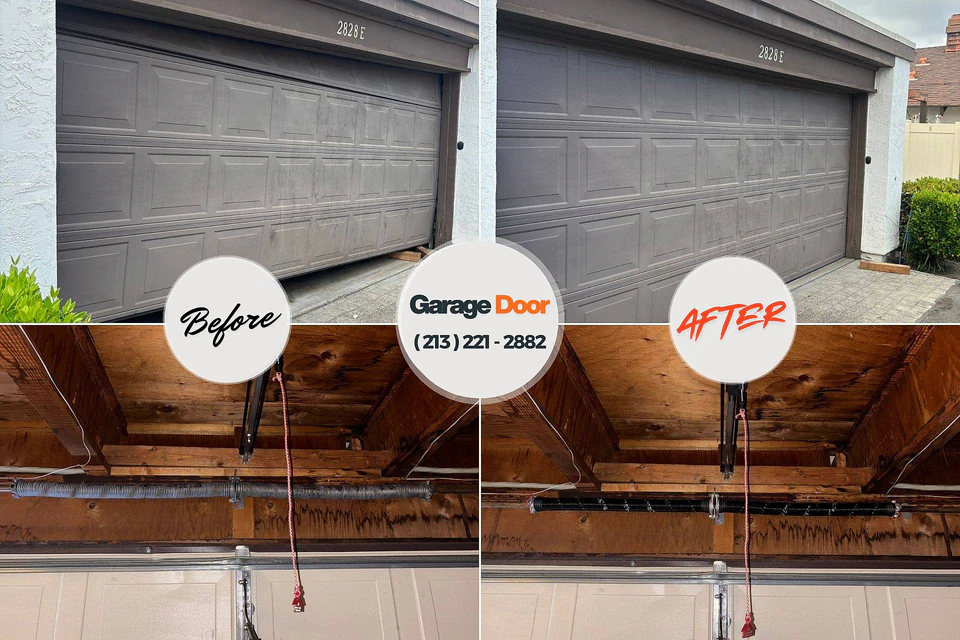 Before and after: garage door repair Murphys Estates, SC